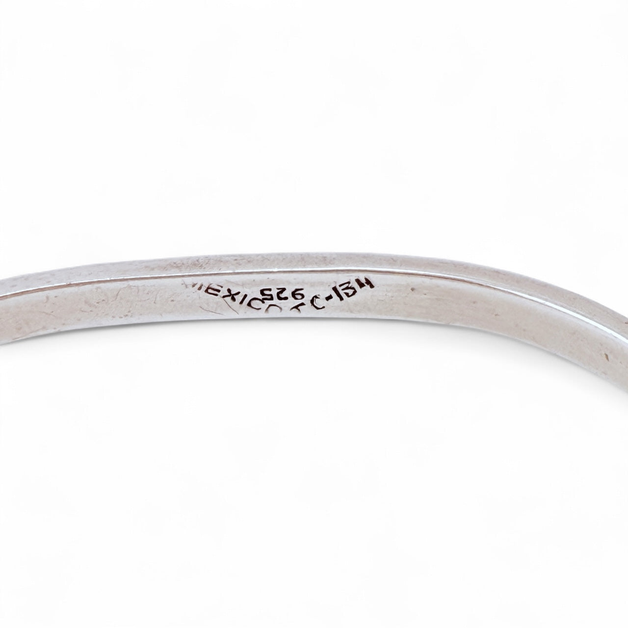 Vintage Taxco Mexico 925 Sterling Silver Wavy Turquoise & Yellow-Green Inlay Bracelet