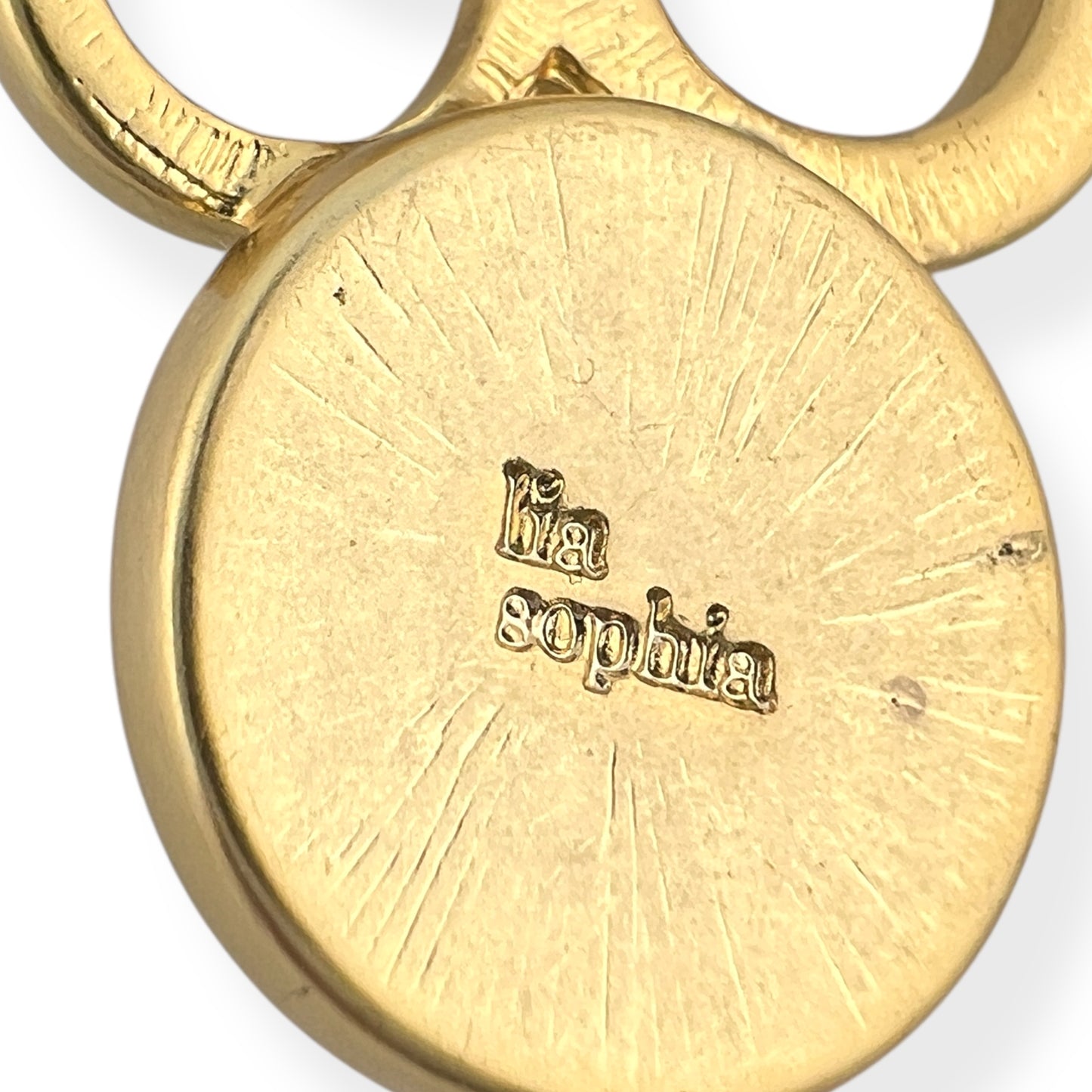 Vintage Gold and Mother of Pearl Pendant by Designer Lia Sophia Abstract