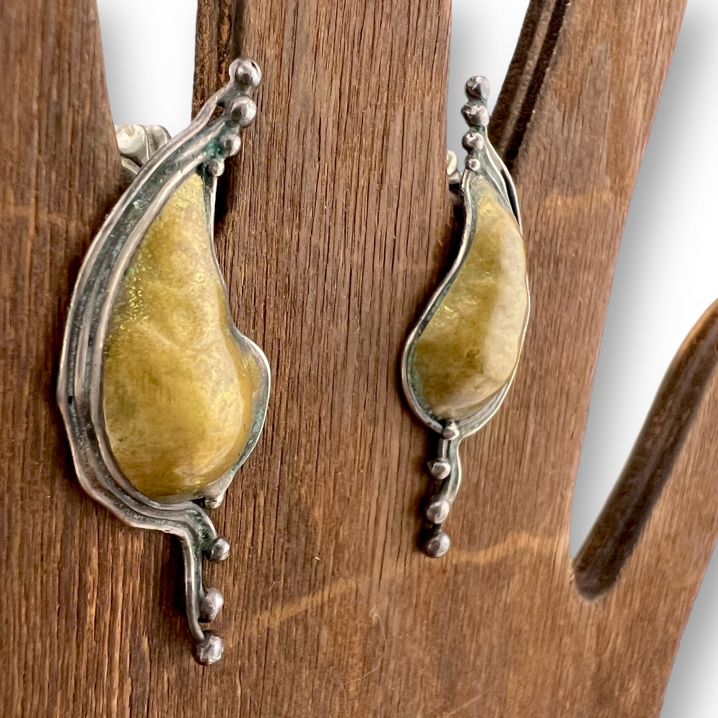 Joseph Downs Silver and Gold Teardrop Earrings