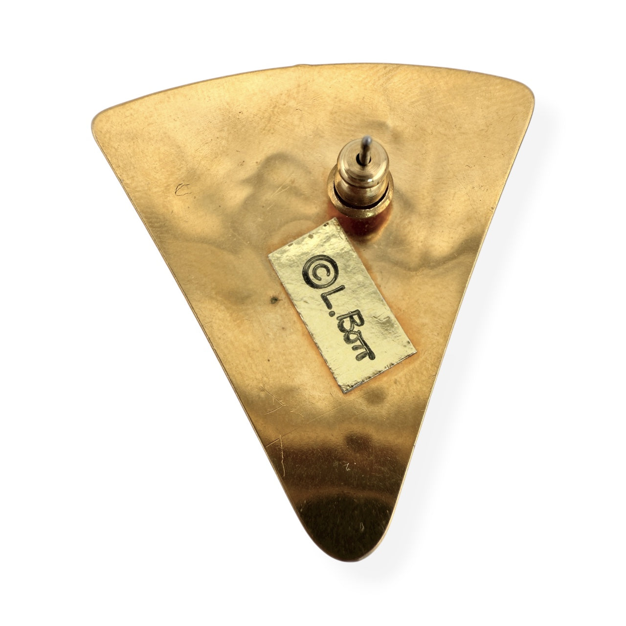 1980s Black & Cream Enamel Bamboo Fan Earrings, Gold Tone