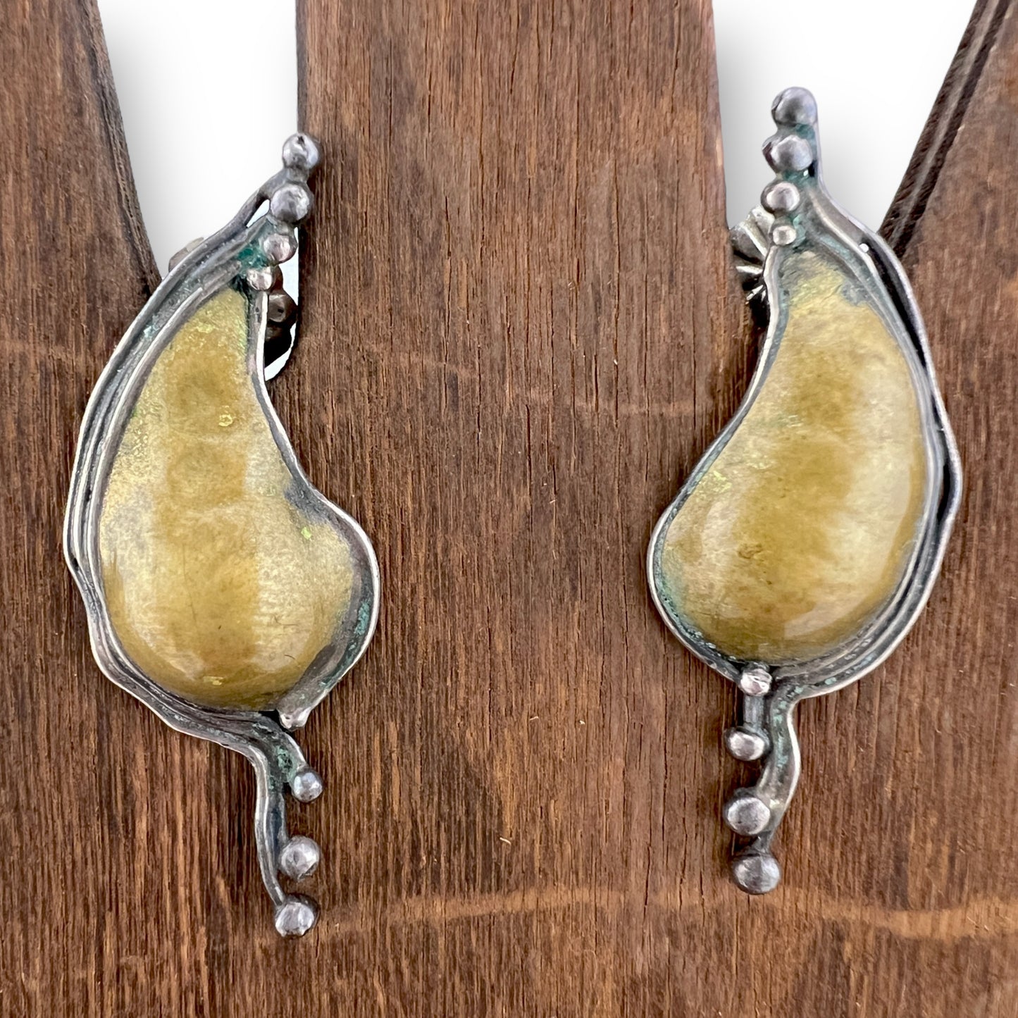 Joseph Downs Silver and Gold Teardrop Earrings