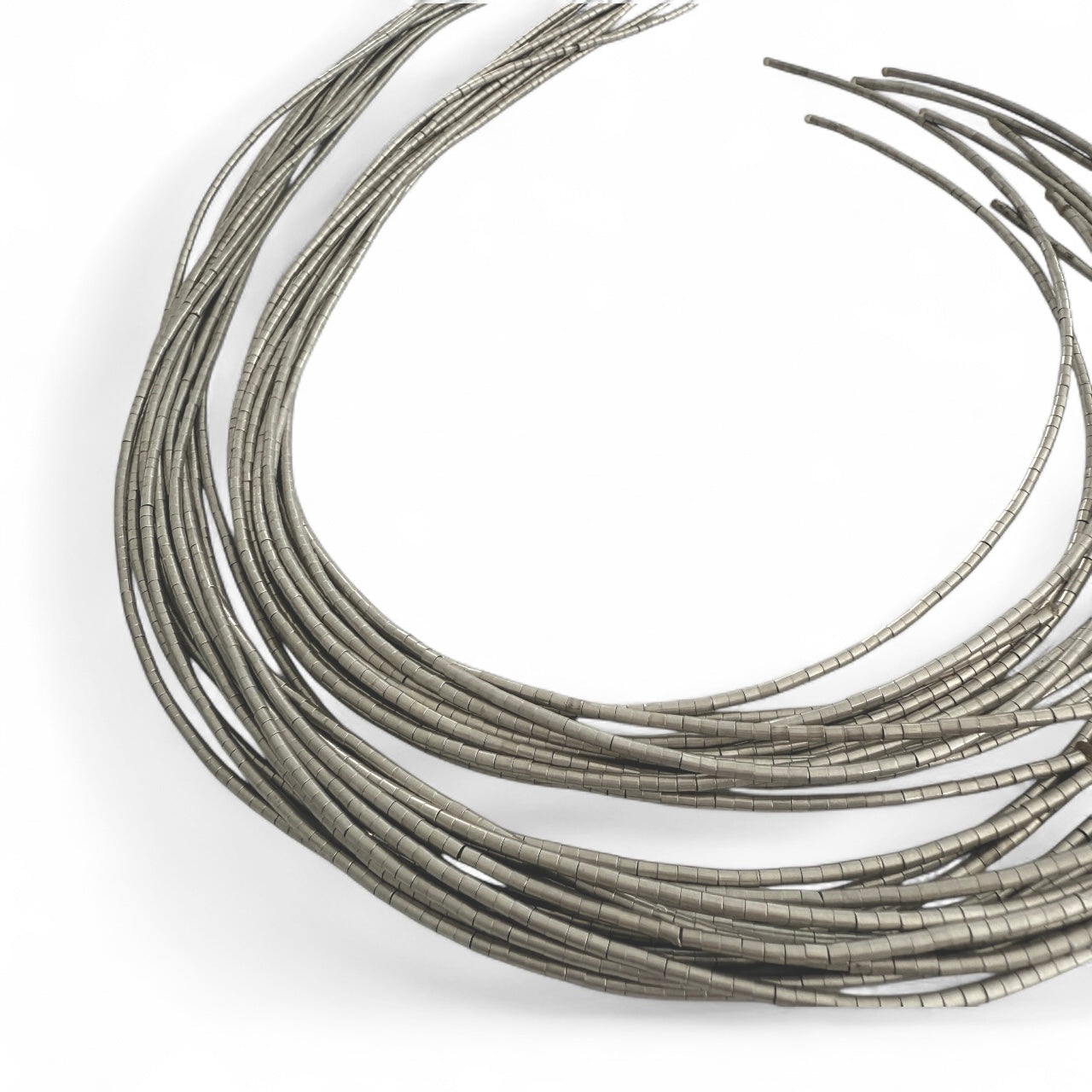 Contemporary Liquid Silver Cascade Collar Necklace