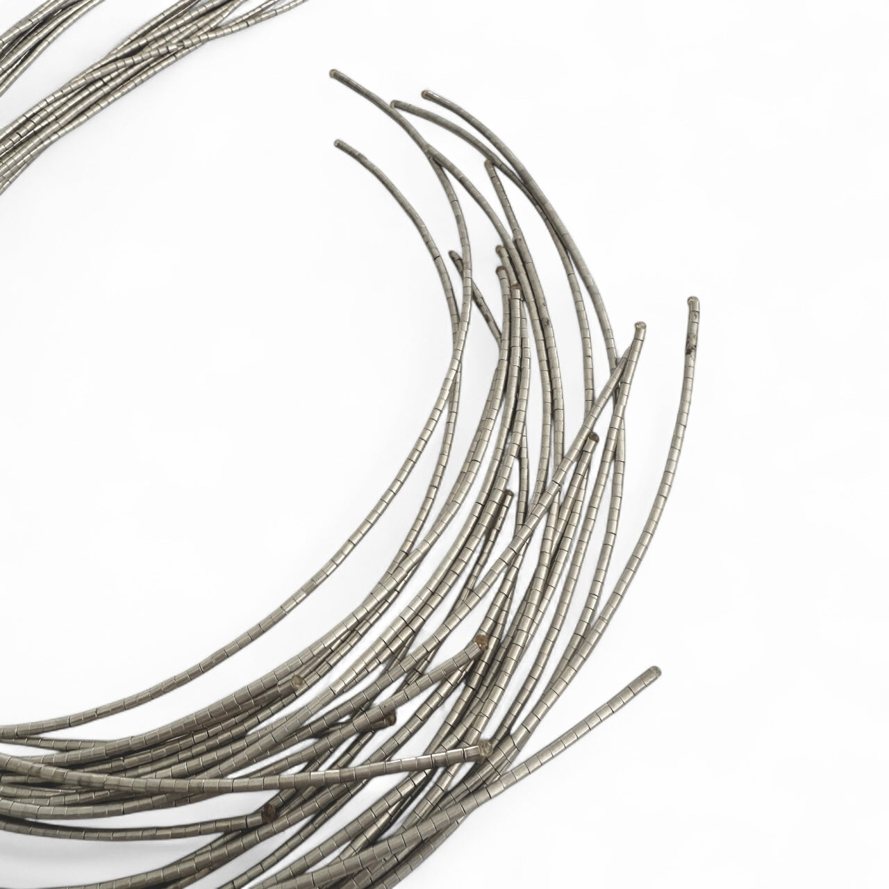 Contemporary Liquid Silver Cascade Collar Necklace