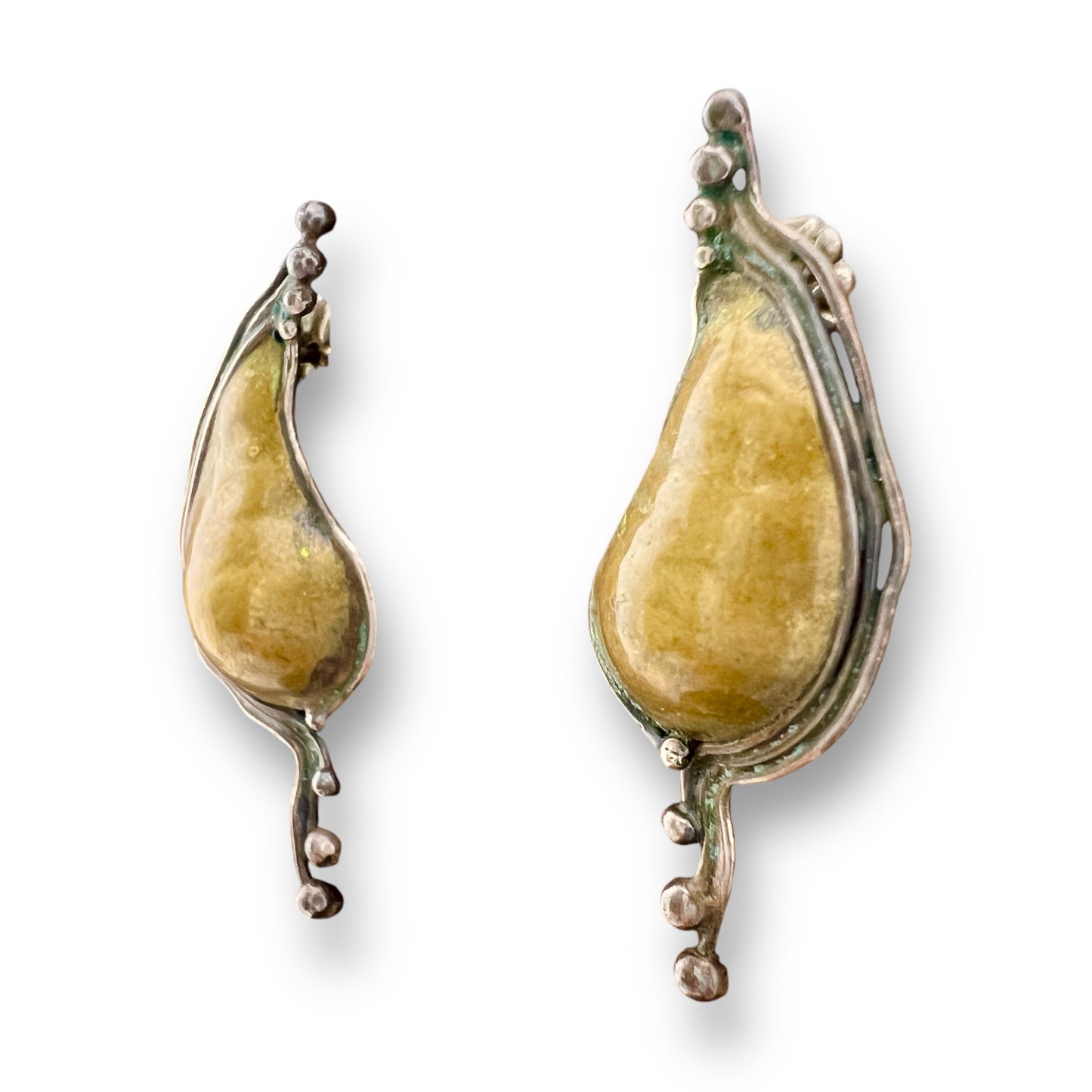 Joseph Downs Silver and Gold Teardrop Earrings