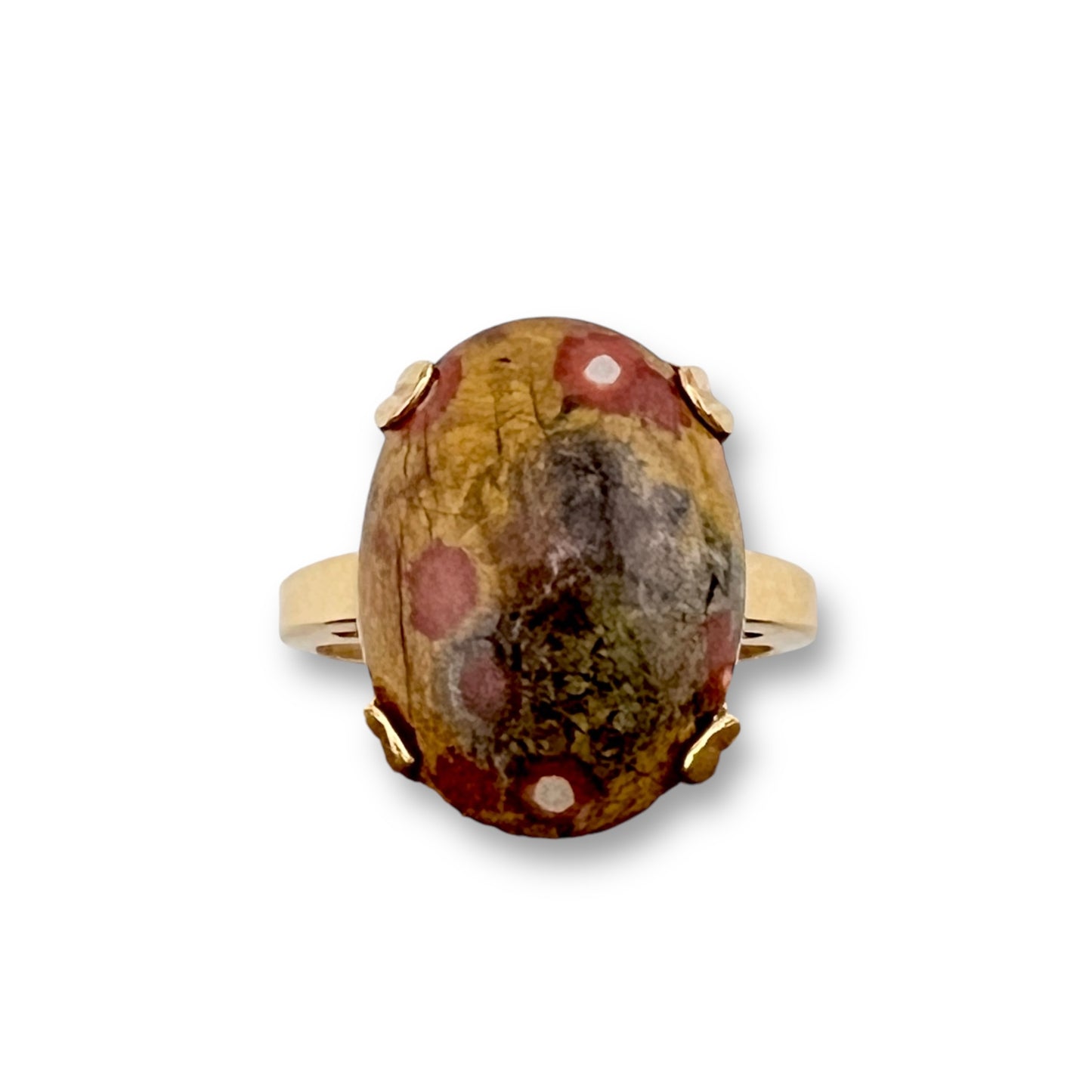 Poppy Jasper Oval Ring