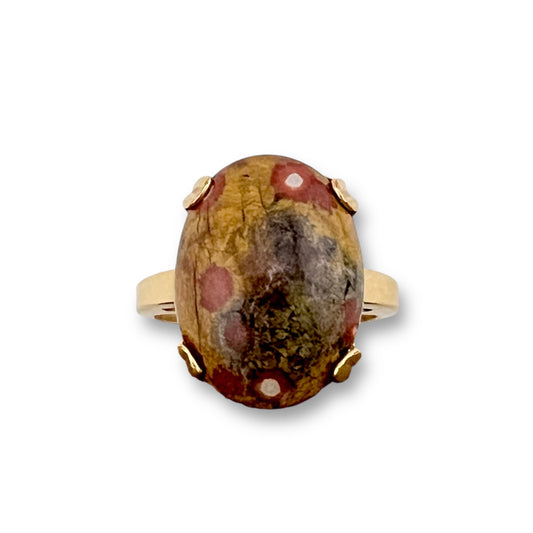 Poppy Jasper Oval Ring