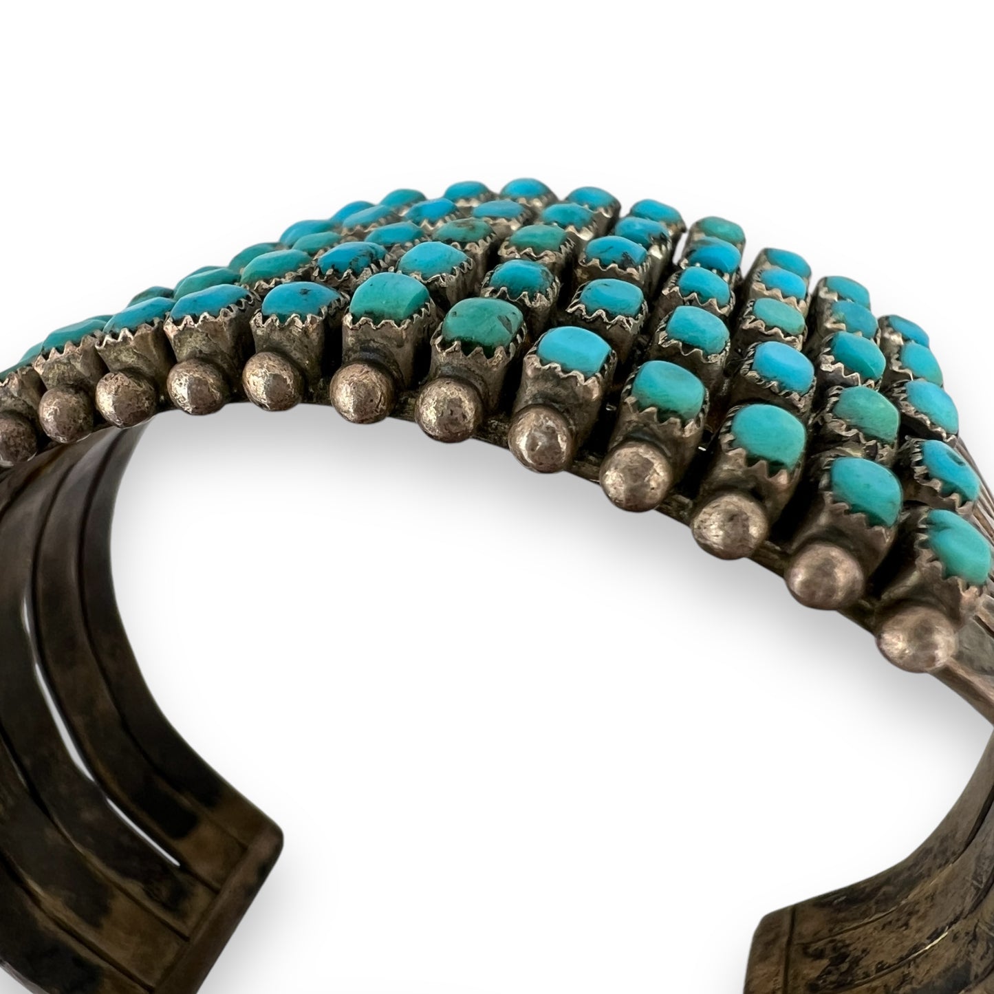 Clark Couyance 5 Row Zuni Turquoise Cuff Bracelet