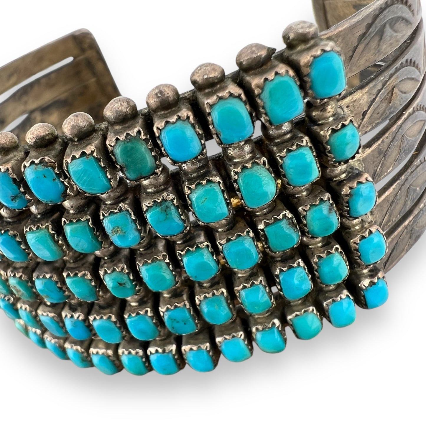 Clark Couyance 5 Row Zuni Turquoise Cuff Bracelet