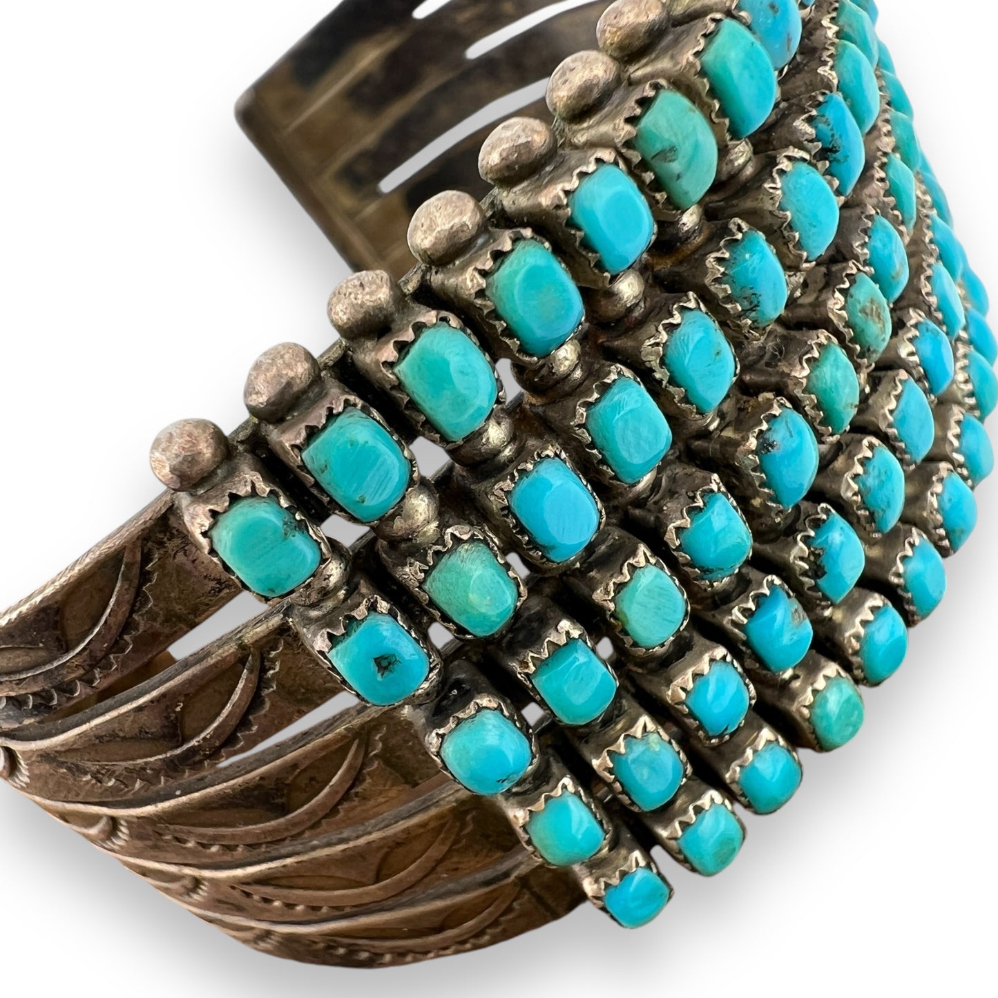 Clark Couyance 5 Row Zuni Turquoise Cuff Bracelet