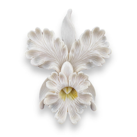 Ming's Honolulu Ivory Orchid Flower Brooch