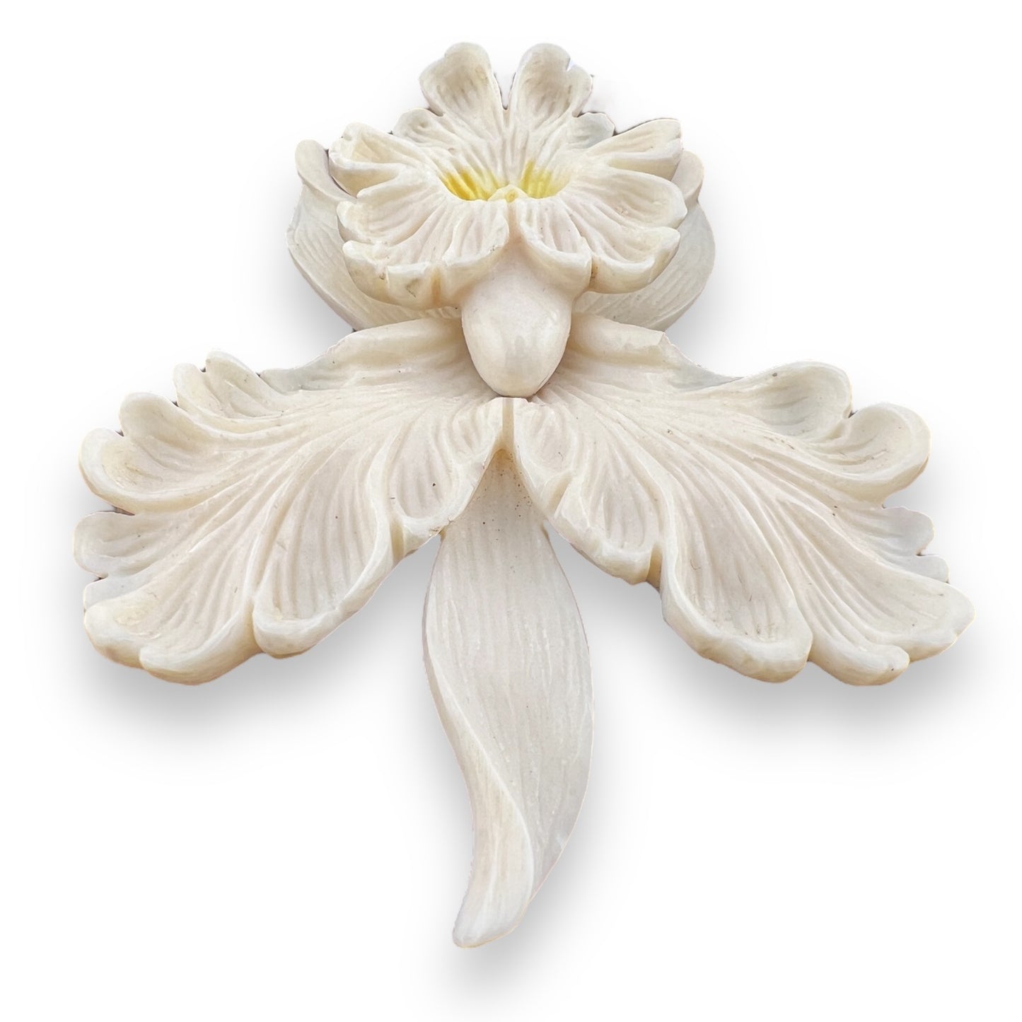 Ming's Honolulu Ivory Orchid Flower Brooch