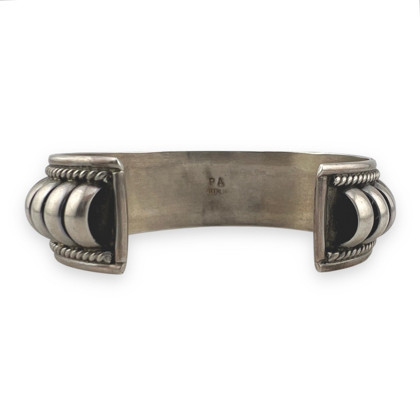 Priscilla Apache Navajo Ribbed Sterling Cuff Bracelet