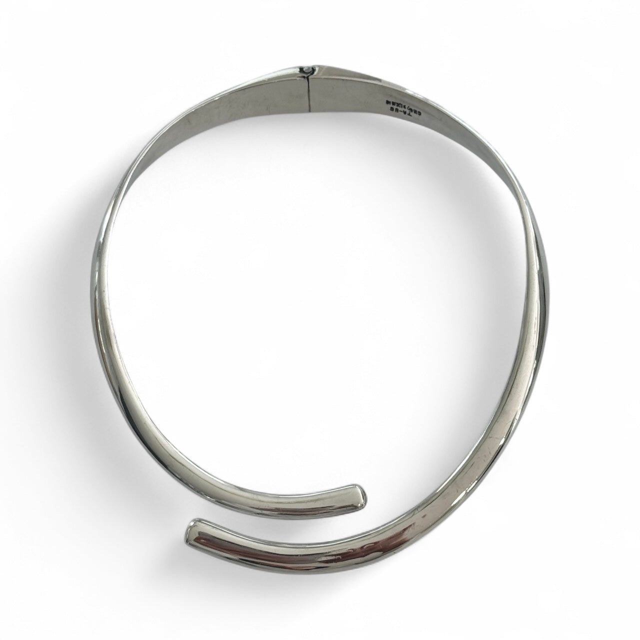 Sterling Silver Minimalist Open Collar Hinged Necklace