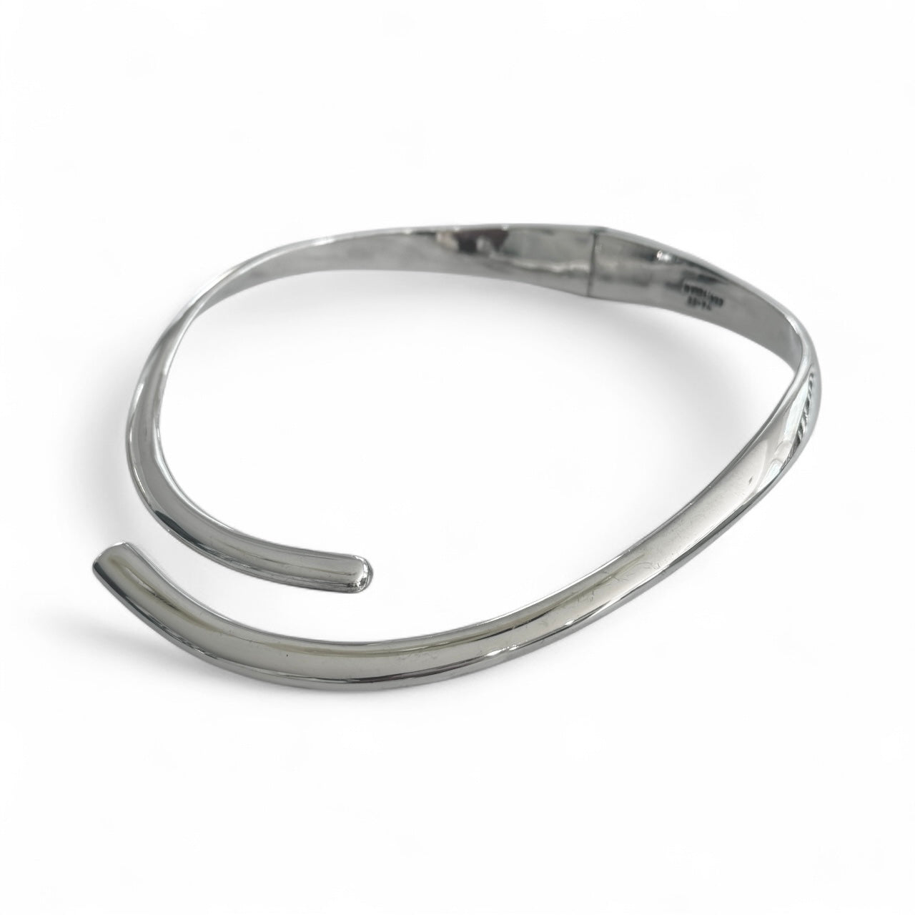 Sterling Silver Minimalist Open Collar Hinged Necklace