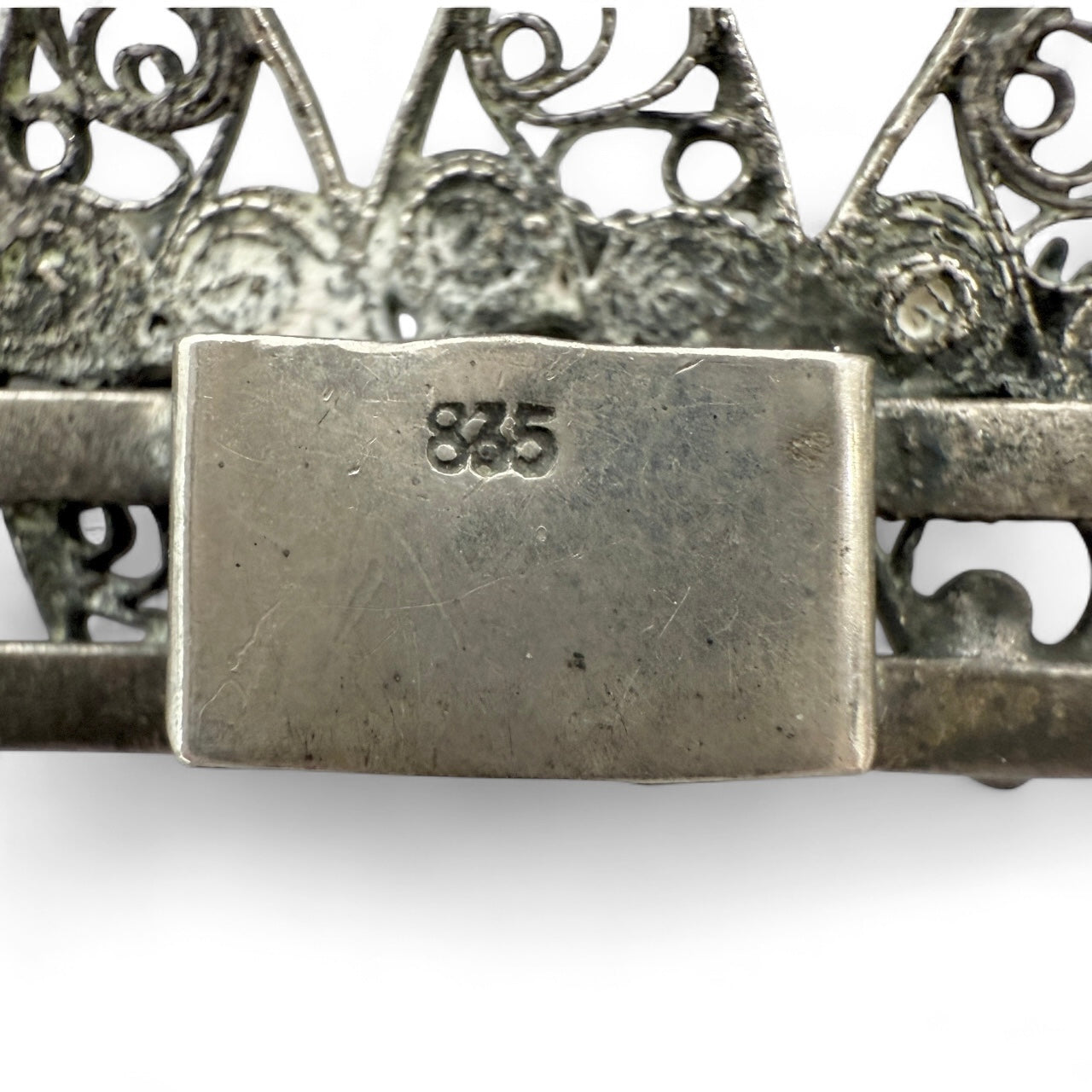 Vintage 835 Silver Heirloom Wide 5-Row Filigree Floral Bracelet