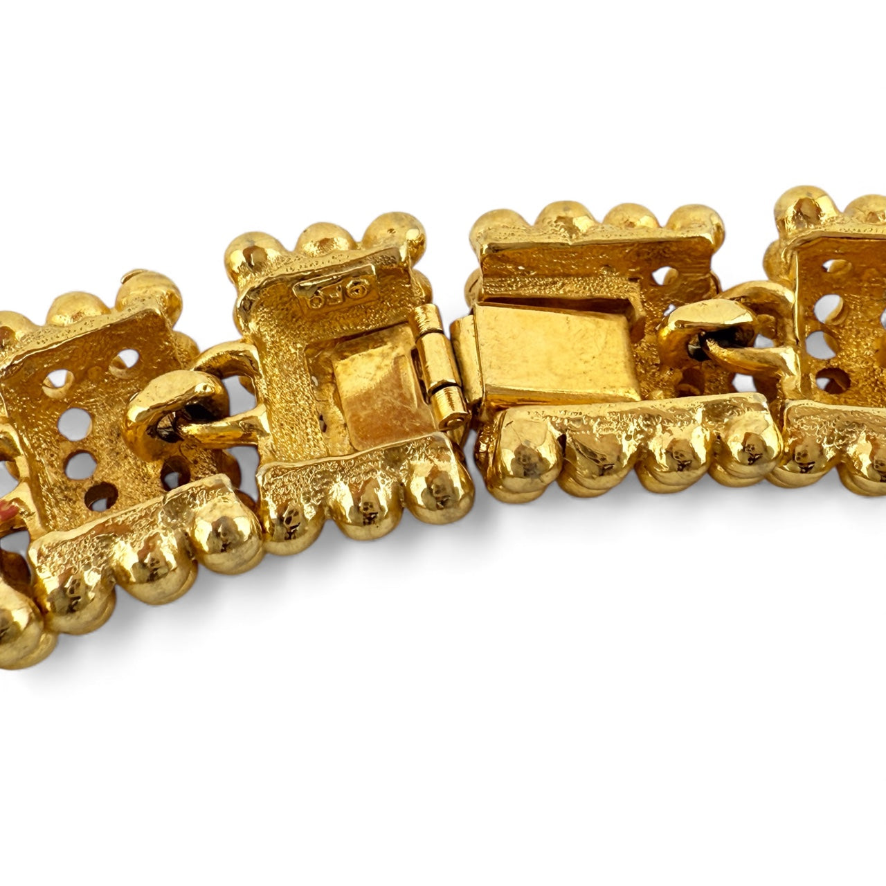 Vintage Fernando Originals Wide Dimensional Gold Tone Beaded Choker Necklace