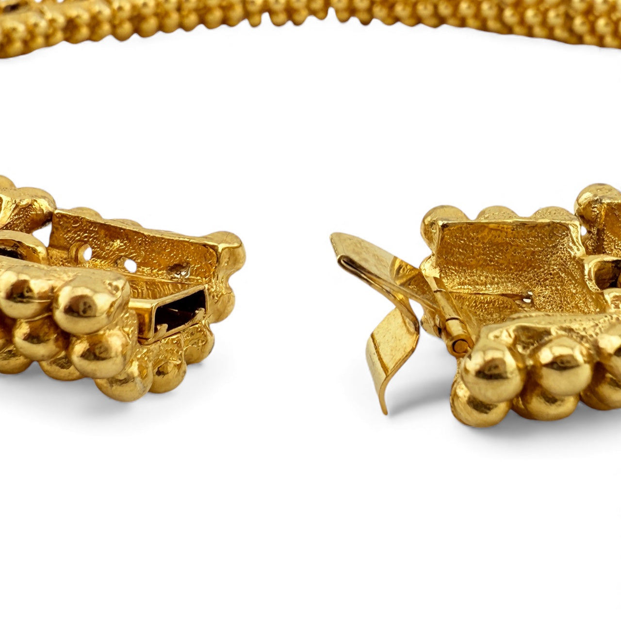 Vintage Fernando Originals Wide Dimensional Gold Tone Beaded Choker Necklace