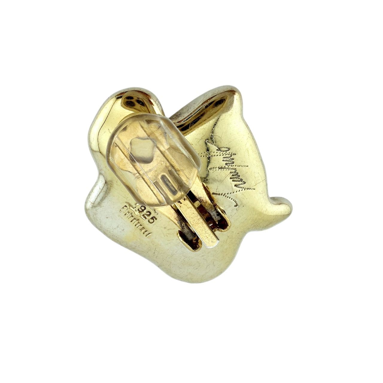 Vintage Frederic Jean Duclos Sterling Silver Electroform Crouching Woman Figure Clip Earrings