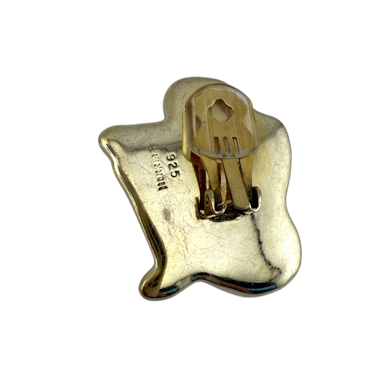 Vintage Frederic Jean Duclos Sterling Silver Electroform Crouching Woman Figure Clip Earrings