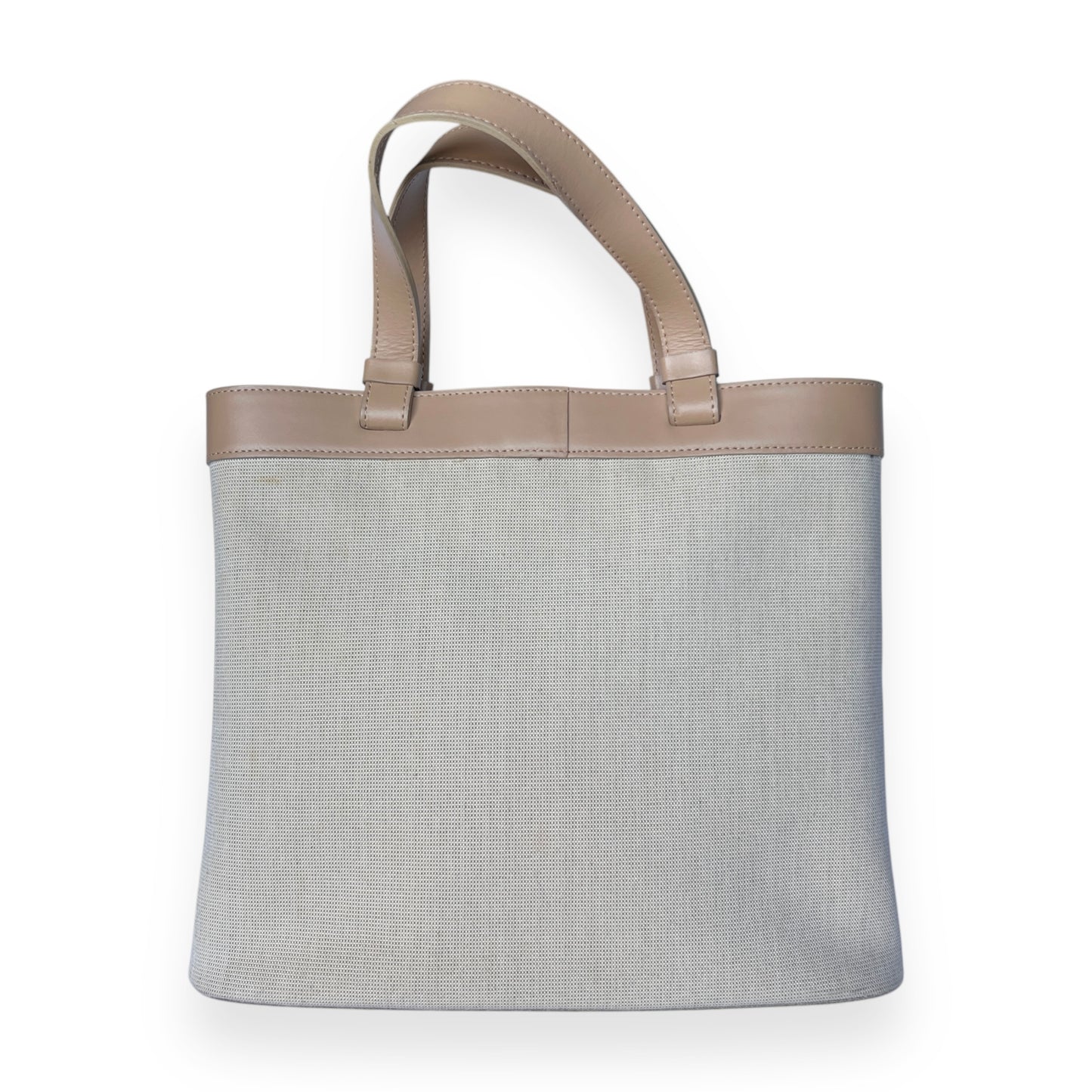 Vintage Lamarthe Canvas and Leather Beige Tote Bag