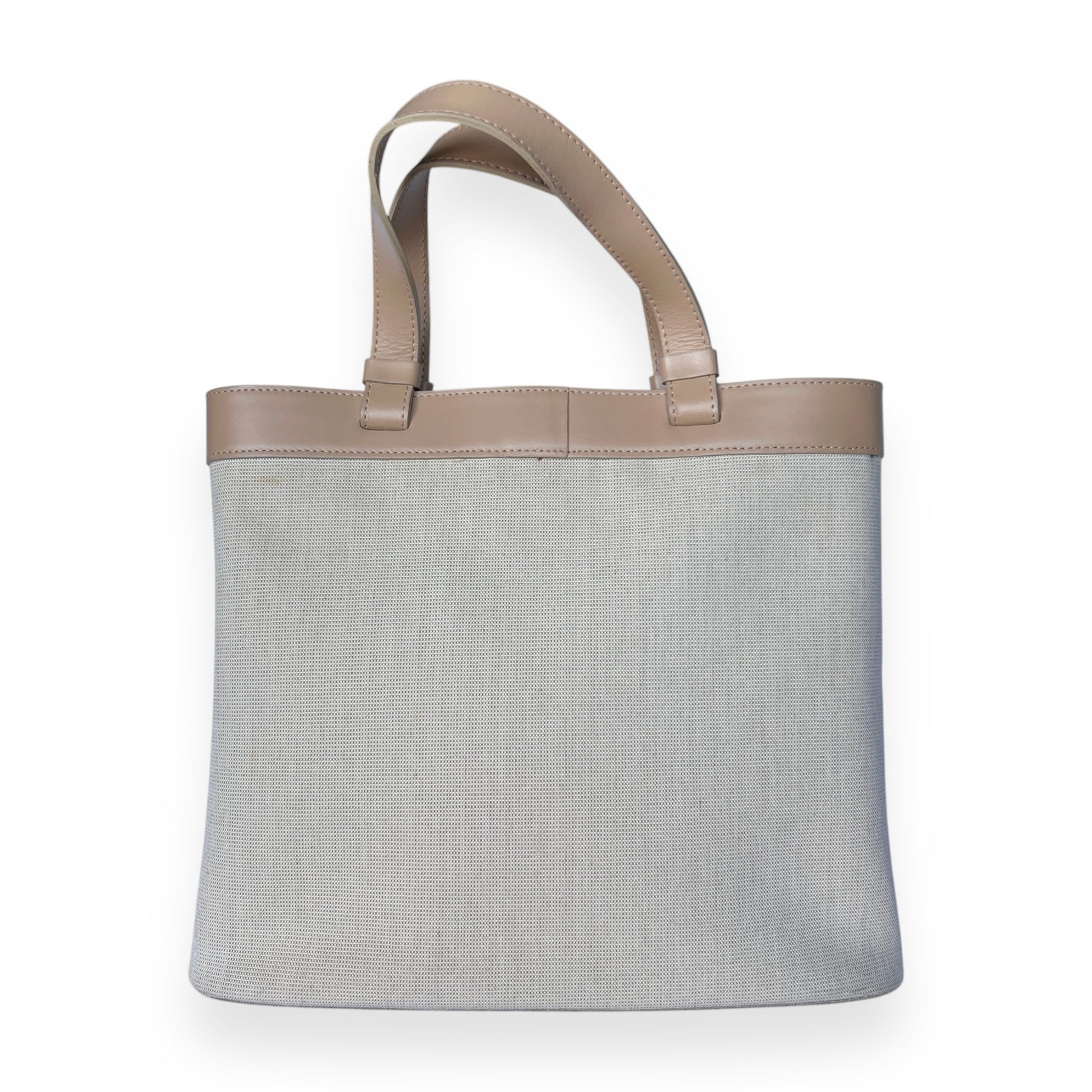 Vintage Lamarthe Canvas and Leather Beige Tote Bag