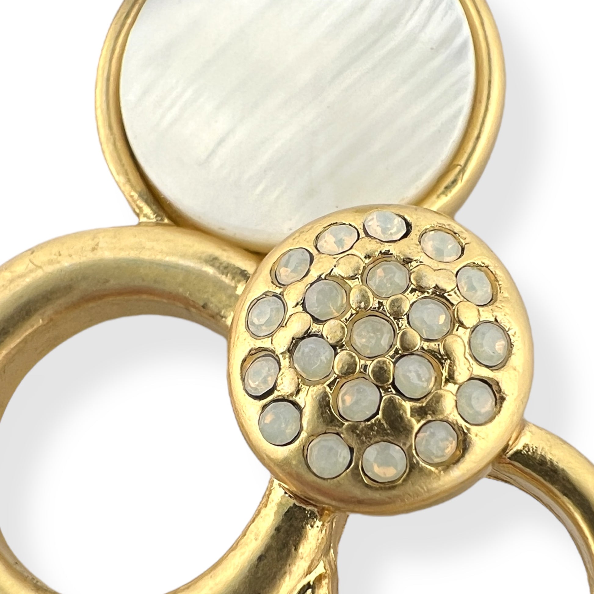 Vintage Gold and Mother of Pearl Pendant by Designer Lia Sophia Abstract