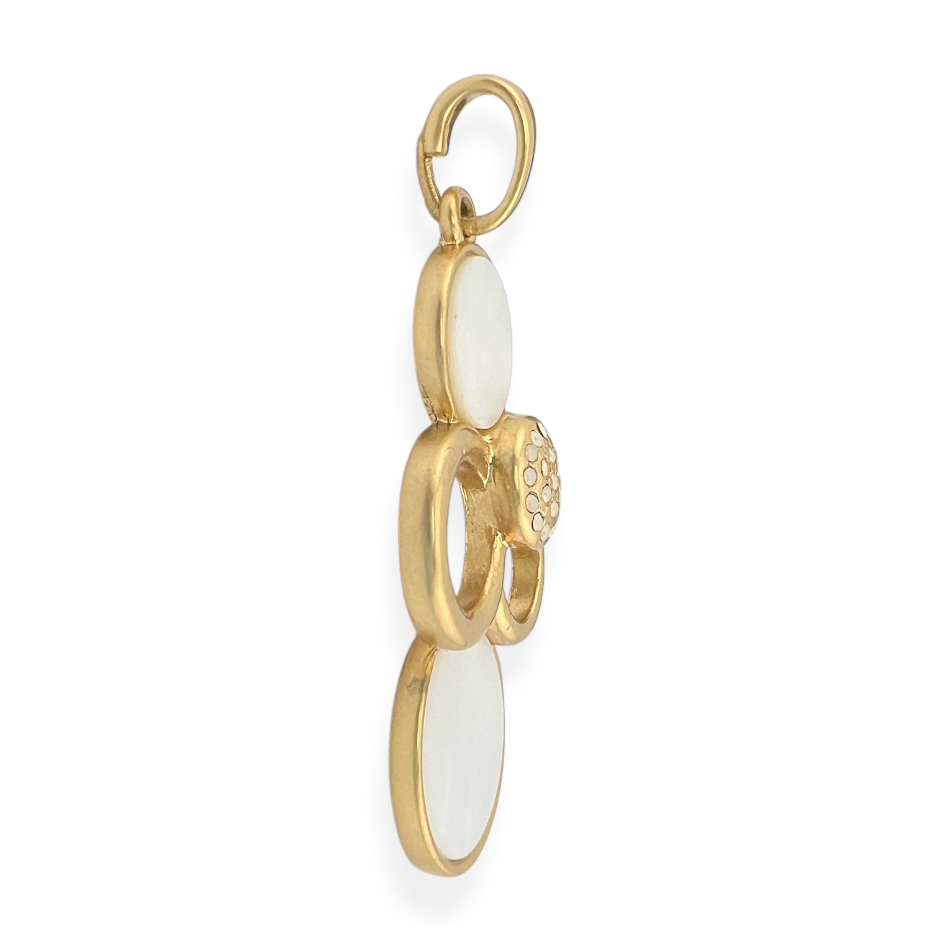 Vintage Gold and Mother of Pearl Pendant by Designer Lia Sophia Abstract