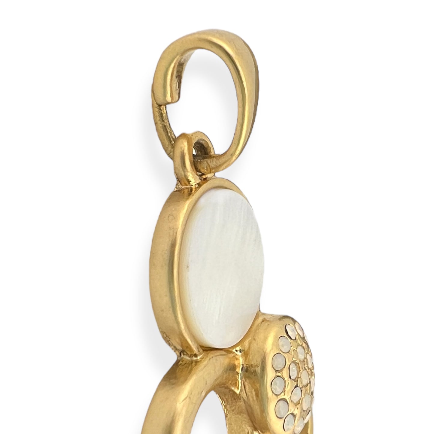Vintage Gold and Mother of Pearl Pendant by Designer Lia Sophia Abstract