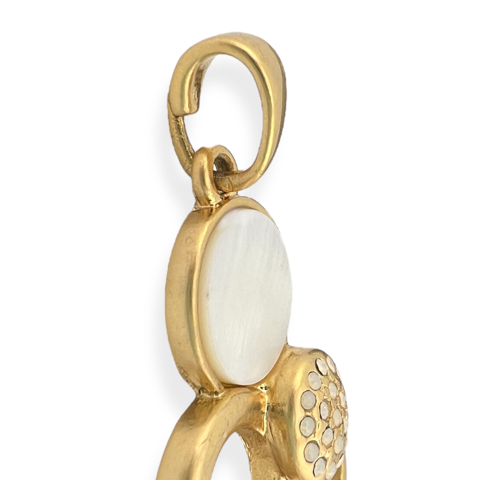 Vintage Gold and Mother of Pearl Pendant by Designer Lia Sophia Abstract