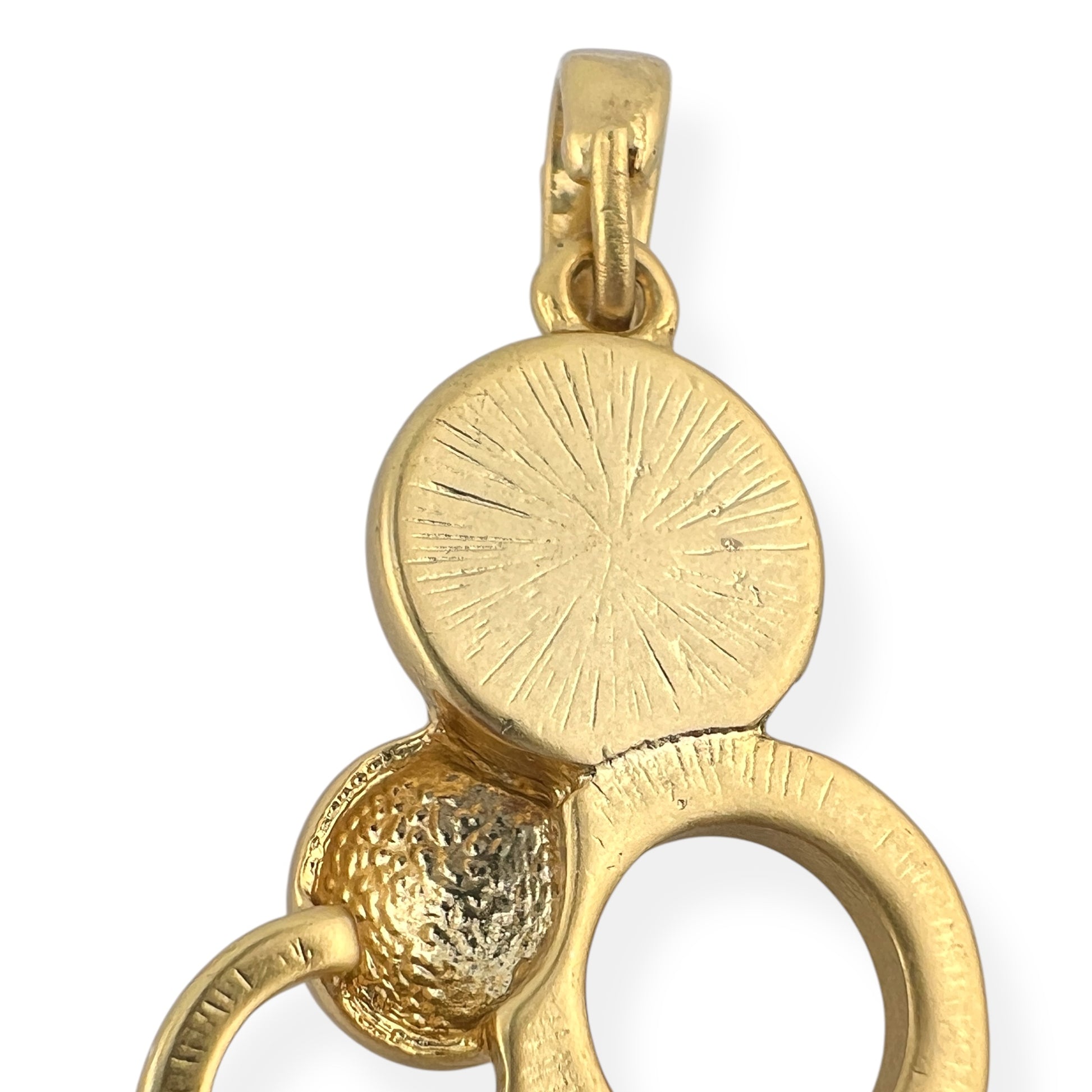 Vintage Gold and Mother of Pearl Pendant by Designer Lia Sophia Abstract