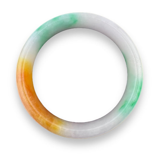 Vintage Tri-color Jade Bangle Bracelet Yellow Green White